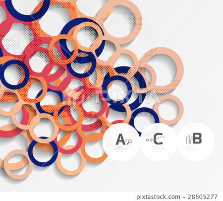 Geometrical circles on white with shadows 28805277