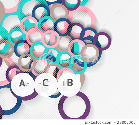 Geometrical circles on white with shadows 28805303