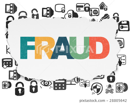 Security concept: Fraud on Torn Paper background Security concept: Fraud on Torn Paper background 28805642