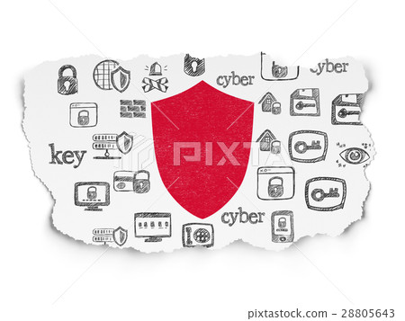 Security concept: Shield on Torn Paper background Security concept: Shield on Torn Paper background 28805643