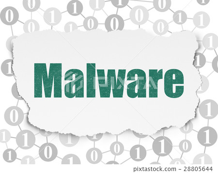 Safety concept: Malware on Torn Paper background Safety concept: Malware on Torn Paper background 28805644