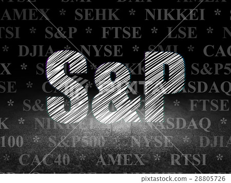Stock market indexes concept: S&P in grunge dark Stock market indexes concept: S&P in grunge dark 28805726