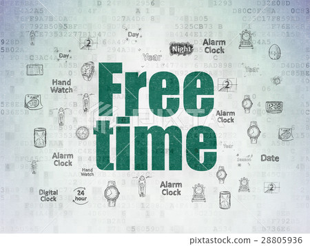 Timeline concept: Free Time on Digital Data Paper Timeline concept: Free Time on Digital Data Paper 28805936