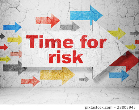 Timeline concept: arrow with Time For Risk on Timeline concept: arrow with Time For Risk on 28805943