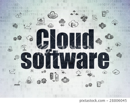 Cloud technology concept: Cloud Software on 28806045