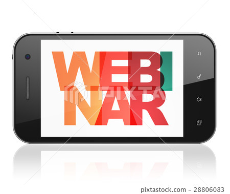 Studying concept: Smartphone with Webinar on 28806083