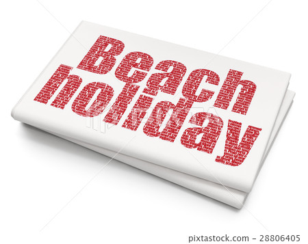 Vacation concept: Beach Holiday on Blank Newspaper 28806405