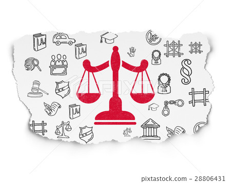 Law concept: Scales on Torn Paper background 28806431