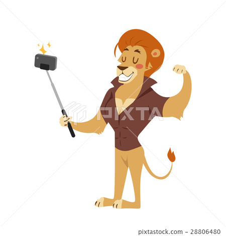 Funny picture lion photographer mamal person take 28806480