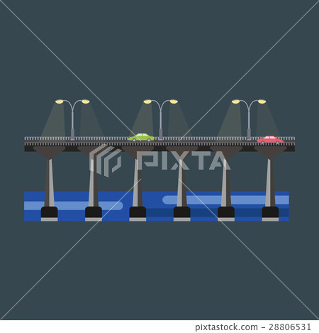 Modern bridge flat pictogram business architecture Modern bridge flat pictogram business architecture 28806531