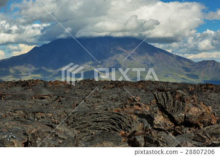 Lava field at Tolbachik volcano, after eruption in 28807206