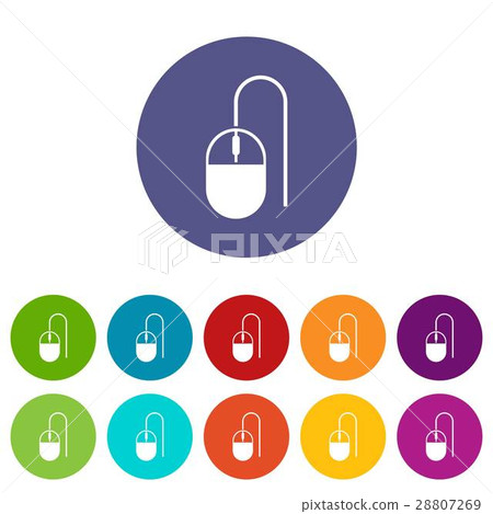 Computer mouse set icons 28807269