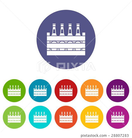 Beer wooden box set icons 28807283