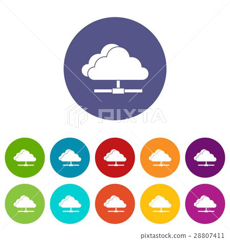 Cloud computing connection set icons Cloud computing connection set icons 28807411