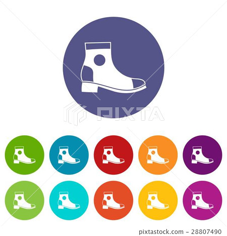Men boot set icons 28807490
