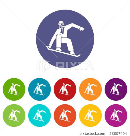 Snowboarder set icons 28807494