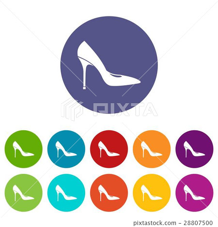 Women shoe with high heels set icons Women shoe with high heels set icons 28807500