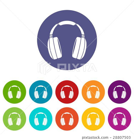 Headphones set icons 28807503