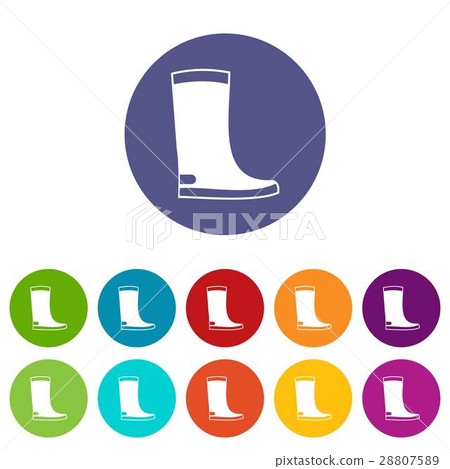 Rubber boots set icons Rubber boots set icons 28807589