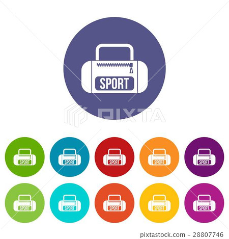 Sports bag set icons Sports bag set icons 28807746