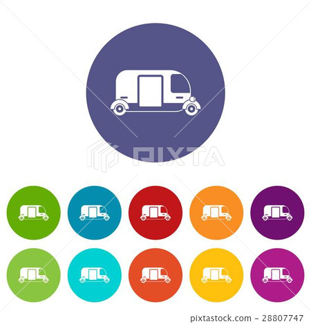 Thailand three wheel native taxi set icons Thailand three wheel native taxi set icons 28807747