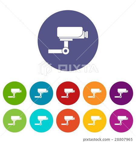 CCTV camera set icons 28807965