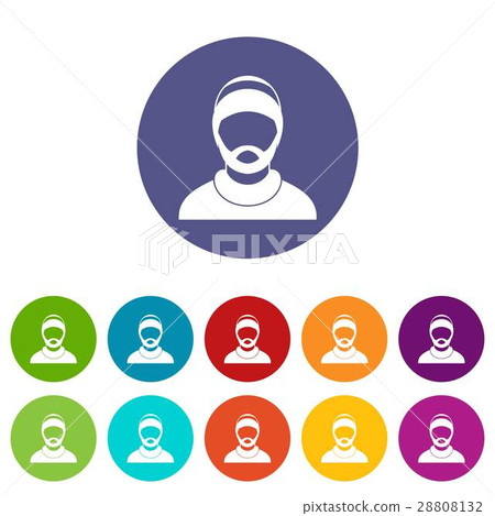 Bearded man avatar set icons Bearded man avatar set icons 28808132