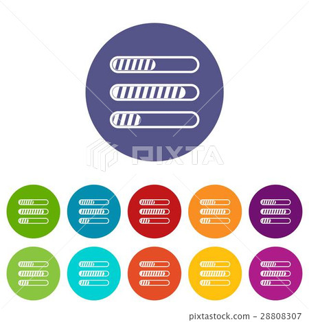 Sign horizontal columns load set icons Sign horizontal columns load set icons 28808307