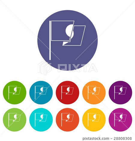 Flag of Japan set icons Flag of Japan set icons 28808308