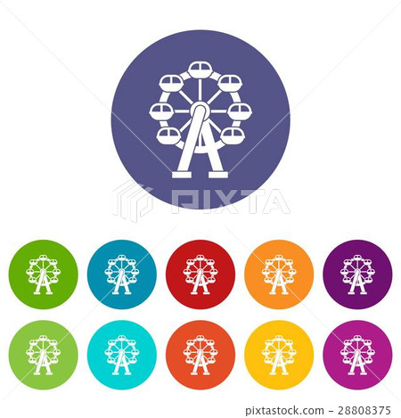 Ferris wheel set icons Ferris wheel set icons 28808375