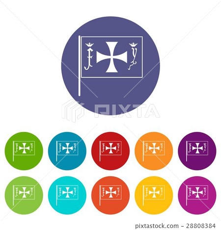 Flag of Columbus set icons Flag of Columbus set icons 28808384