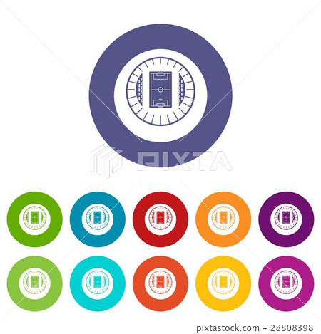 Round stadium top view set icons 28808398