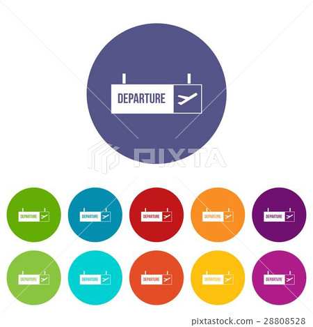 Airport departure sign set icons Airport departure sign set icons 28808528