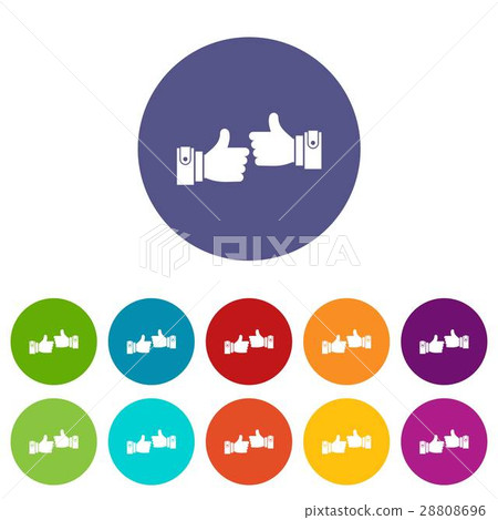 Male hands showing Ok sign set icons 28808696