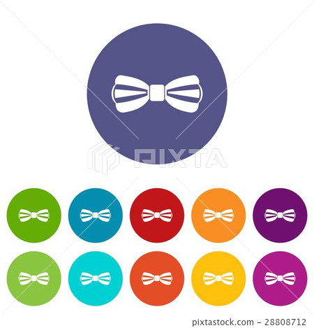 Bow tie set icons Bow tie set icons 28808712