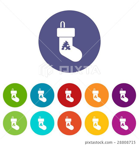 Christmas sock set icons Christmas sock set icons 28808715