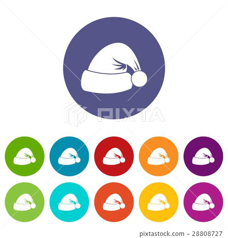 Santa hat set icons Santa hat set icons 28808727