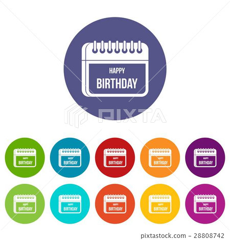 Calendar happy birthday set icons Calendar happy birthday set icons 28808742