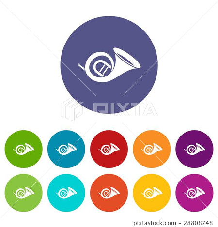 French horn set icons 28808748