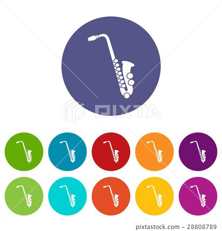 Saxophone set icons 28808789