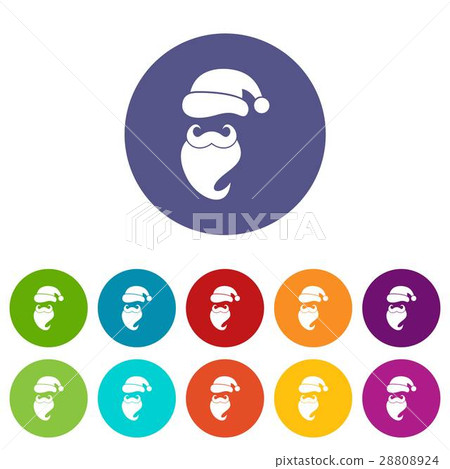 Santa hat, mustache and beard, simple style Santa hat, mustache and beard, simple style 28808924