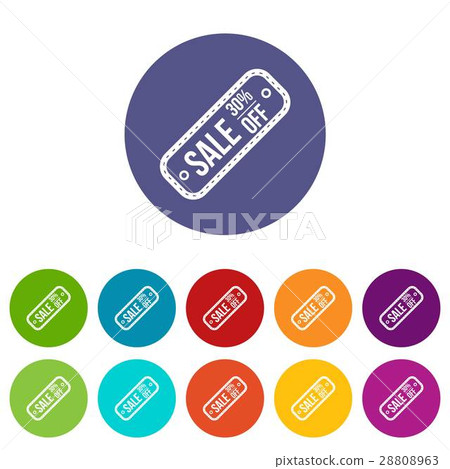 Sale tag 30 percent off set icons 28808963