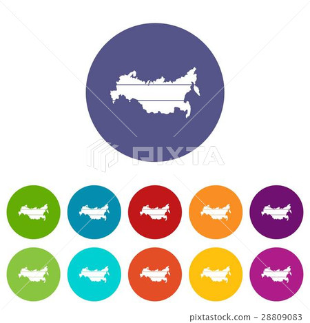 Map of Russia set icons Map of Russia set icons 28809083