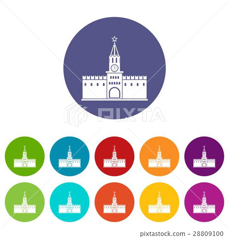 Russian kremlin set icons 28809100