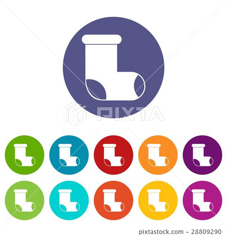 Felt boot set icons 28809290