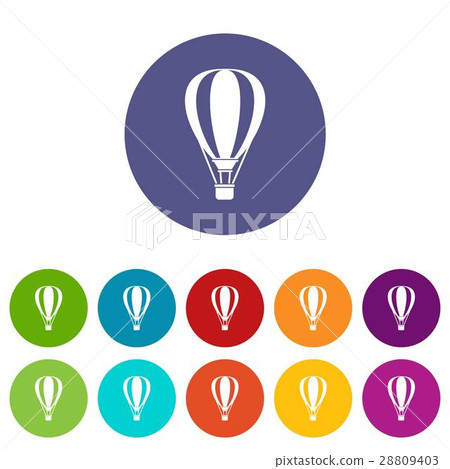 Hot air ballon set icons 28809403