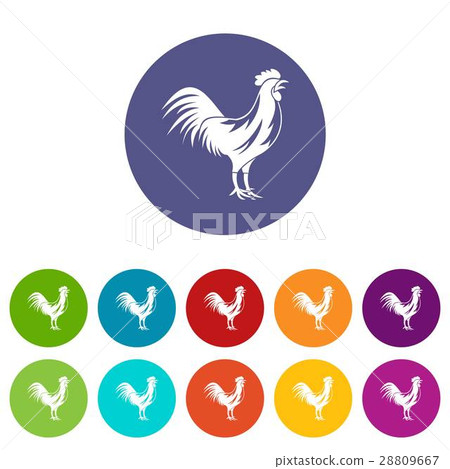 Gallic rooster set icons 28809667