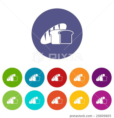 Bread set icons 28809805
