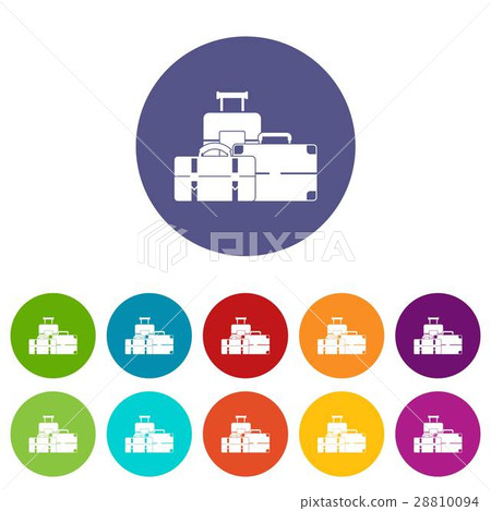 Baggage set icons Baggage set icons 28810094