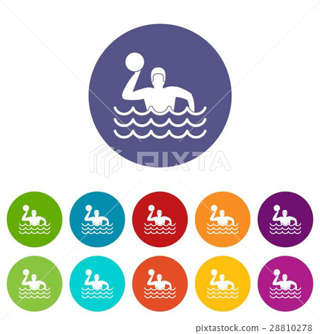 Water polo set icons Water polo set icons 28810278